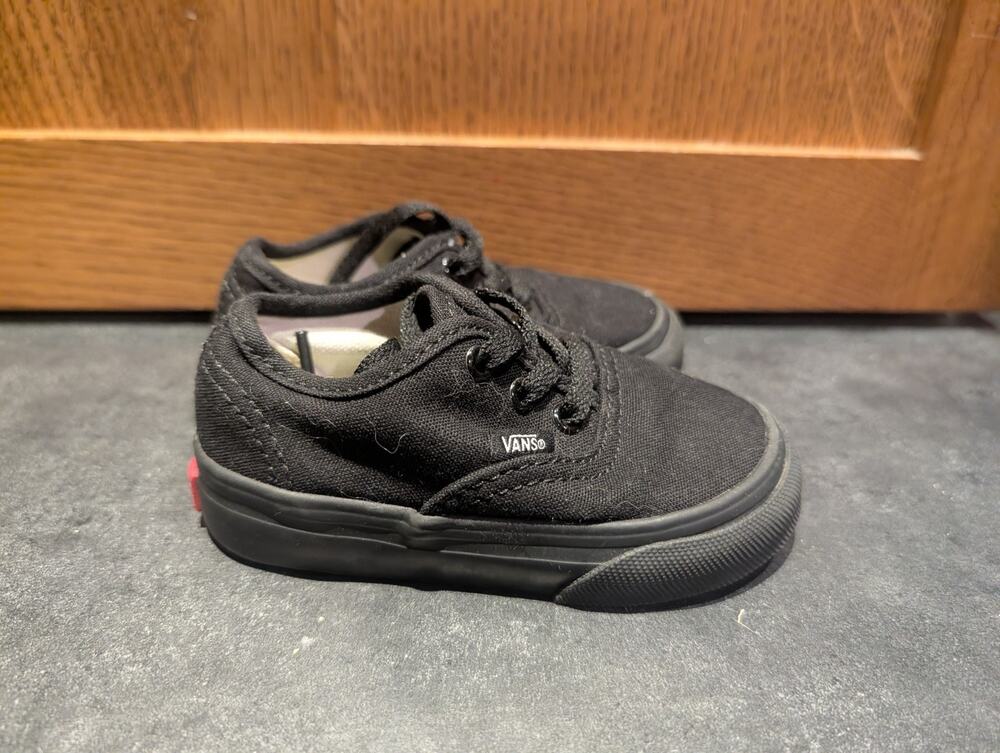 Vans Authentic Black/Black size 5 Toddler shoes